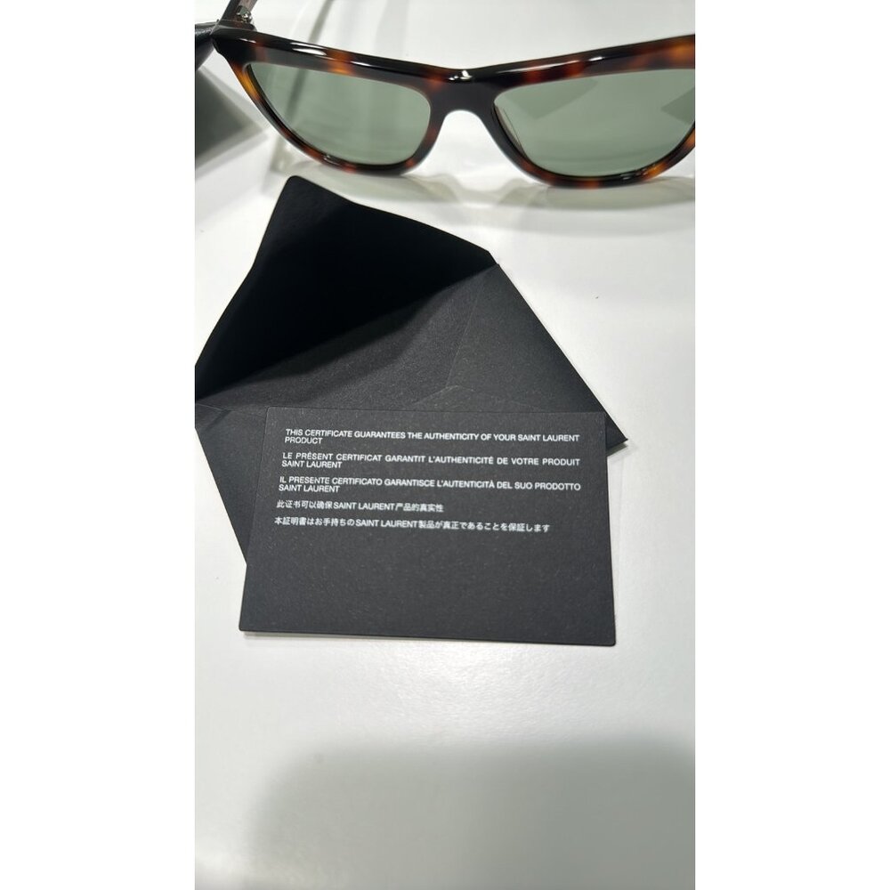 Saint Laurent 58mm Cat Eye Sunglasses Havana Green - Picture 6 of 10